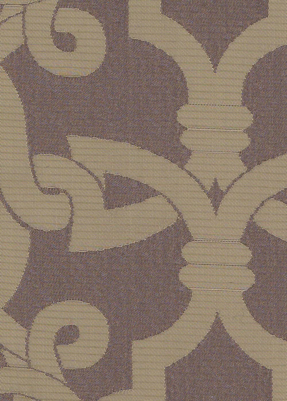 close up of eggplant fabric with a geometric lattice pattern